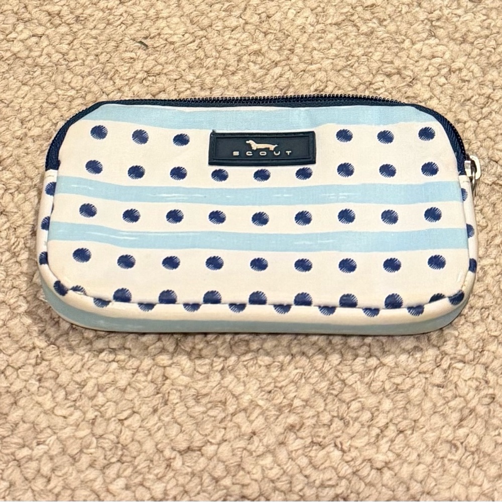 Scout Blue and White Polka Dot Pouch